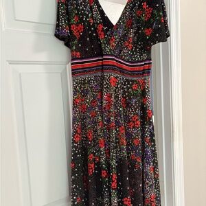 Girls from Saviy via Anthropologie Floral Flutter Sleeve Midi A-line Dress